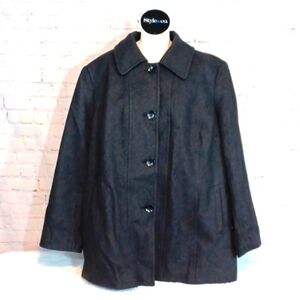 London Fog Men's Gray Vintage 52%  Wool Pea Coat 3XL Ex Condtion